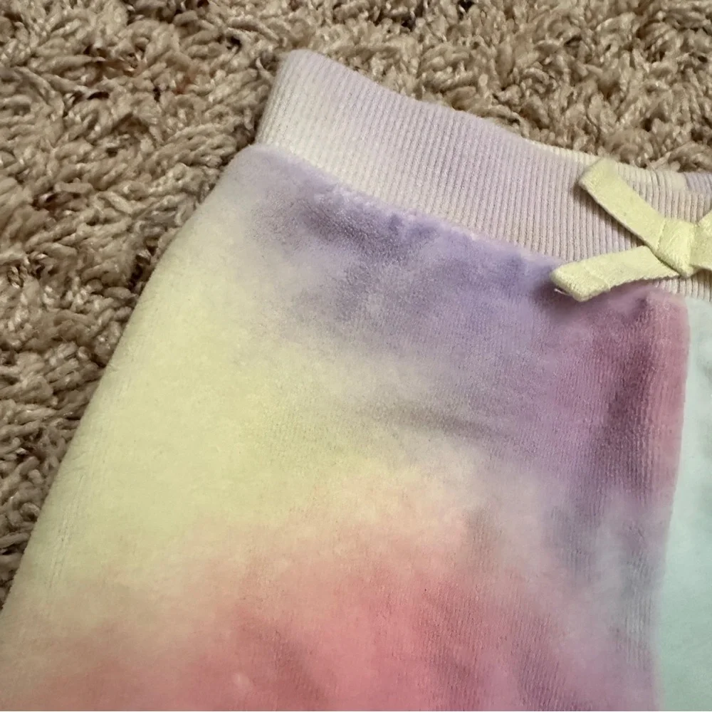 Juicy Couture Kids Tie Dye Rainbow Velour Pants Girls Size 4T Cute Spring